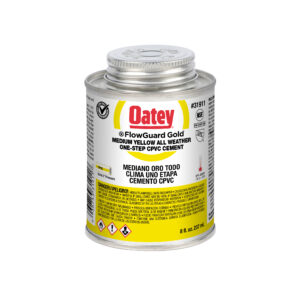 Cemento de CPVC Oatey Flowguard Gold de 8 onzas para todo tipo de clima